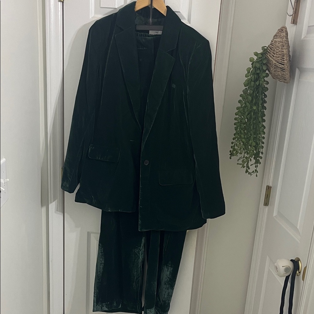 Old Navy Deep Green Velvet Trouser and Jacket set